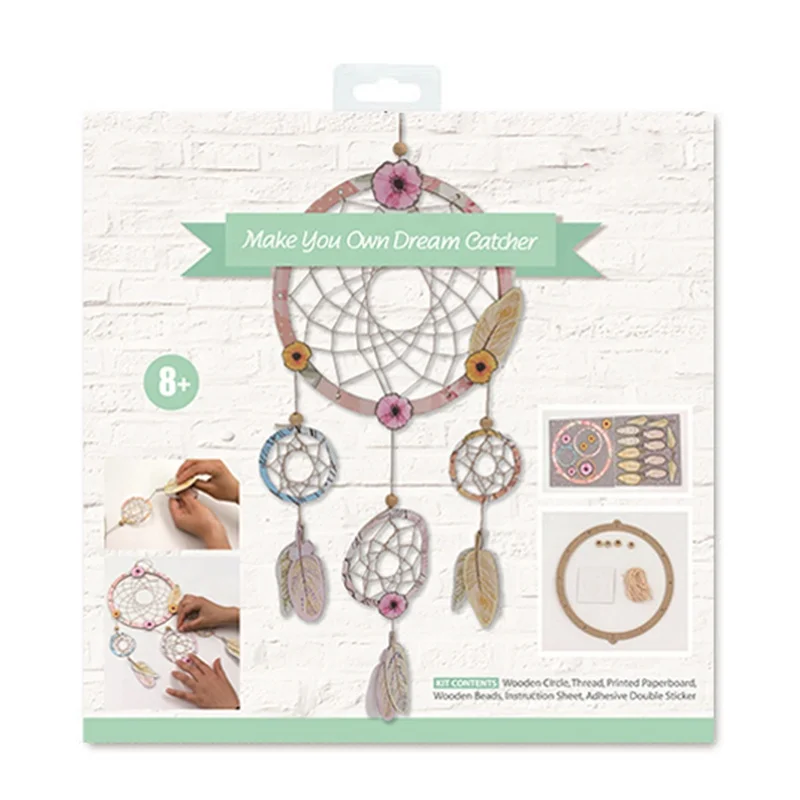 Children Paper Craft Educational DIY Toys Set Wall Hanging Make Your Own Dream Catcher Kit for Kids