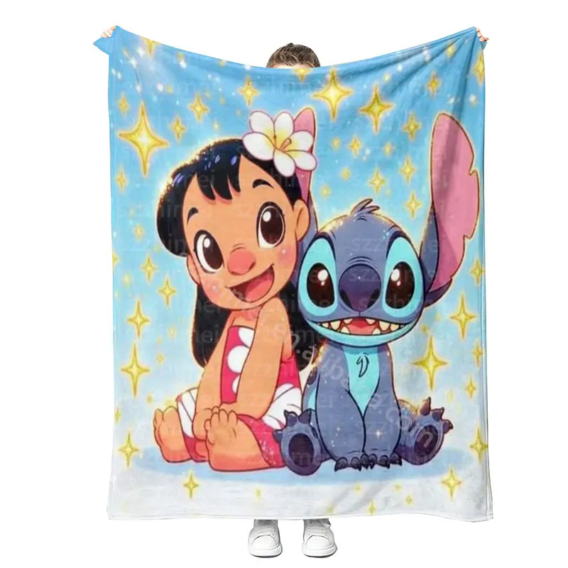 NOT MOQ Custom 3D Print Fashion Cute Stitches Baby Kids Sublimation Flannel Fleece Super Soft Throw Blankets