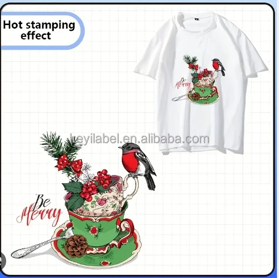 KYW Custom Printed Stickers Heat Transfer  Embroidered logo for Garment Cotton Fabric Pvc logo Transfer Sticker