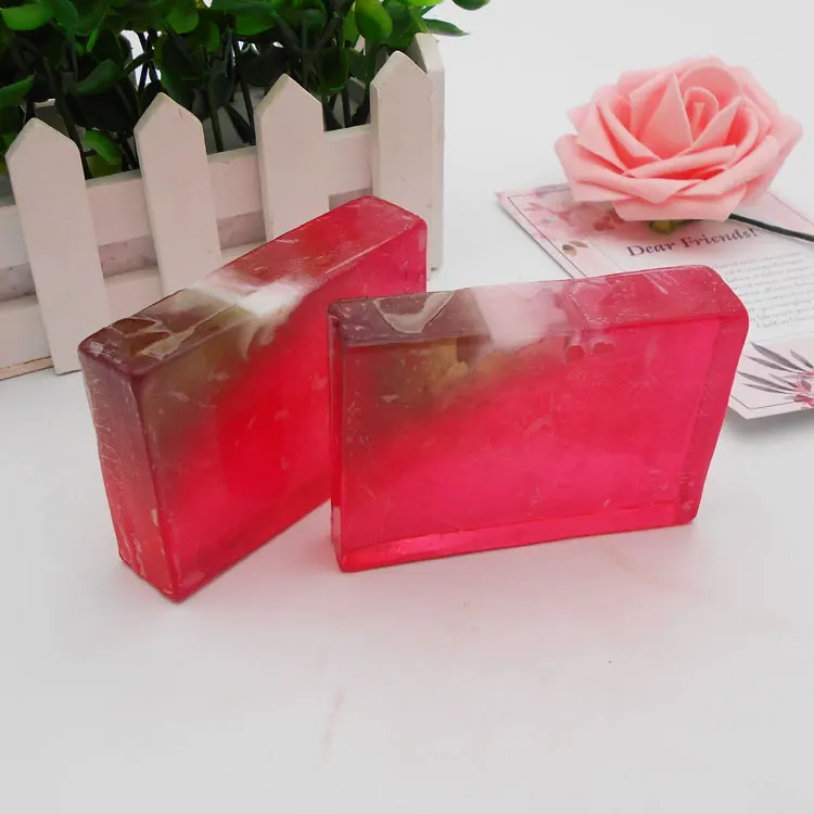 2019 Custom oem luxury handmade spa moisturizing colorful transparent soap