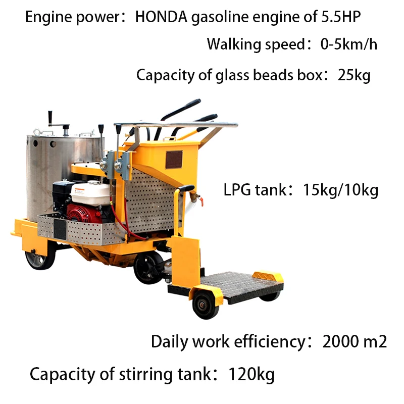 High-Quality Modern Road Line Marking Machine for Concrete Surfaces - Manual Operation with 15mm Standard Marking Width