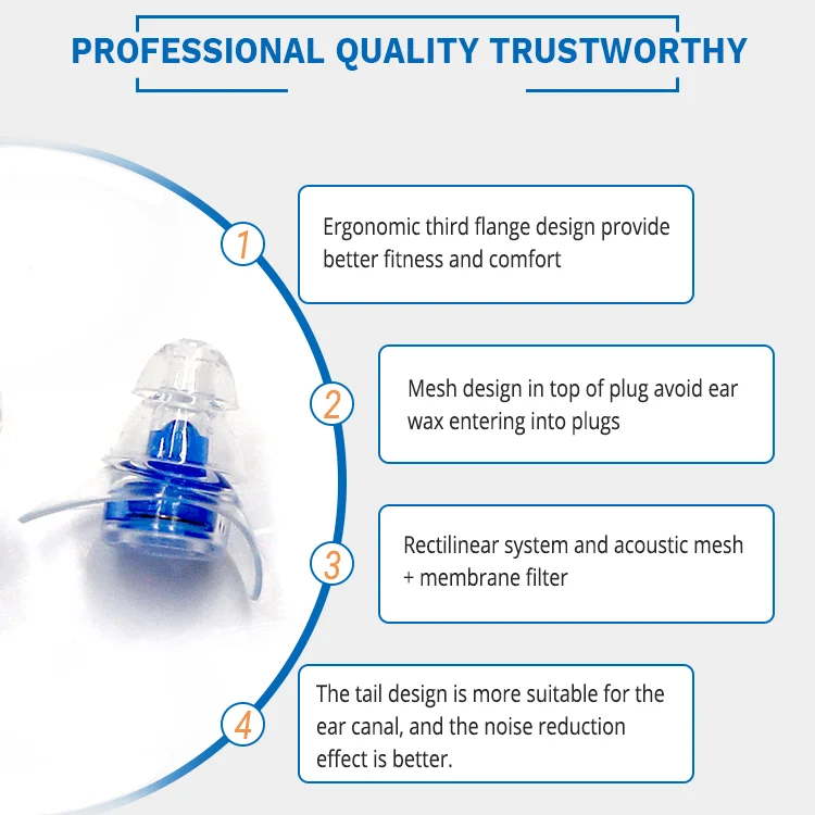 Professional High-Fidelity Silicone Music Earplugs Can Be Customized L Exclusive Logo For Concert