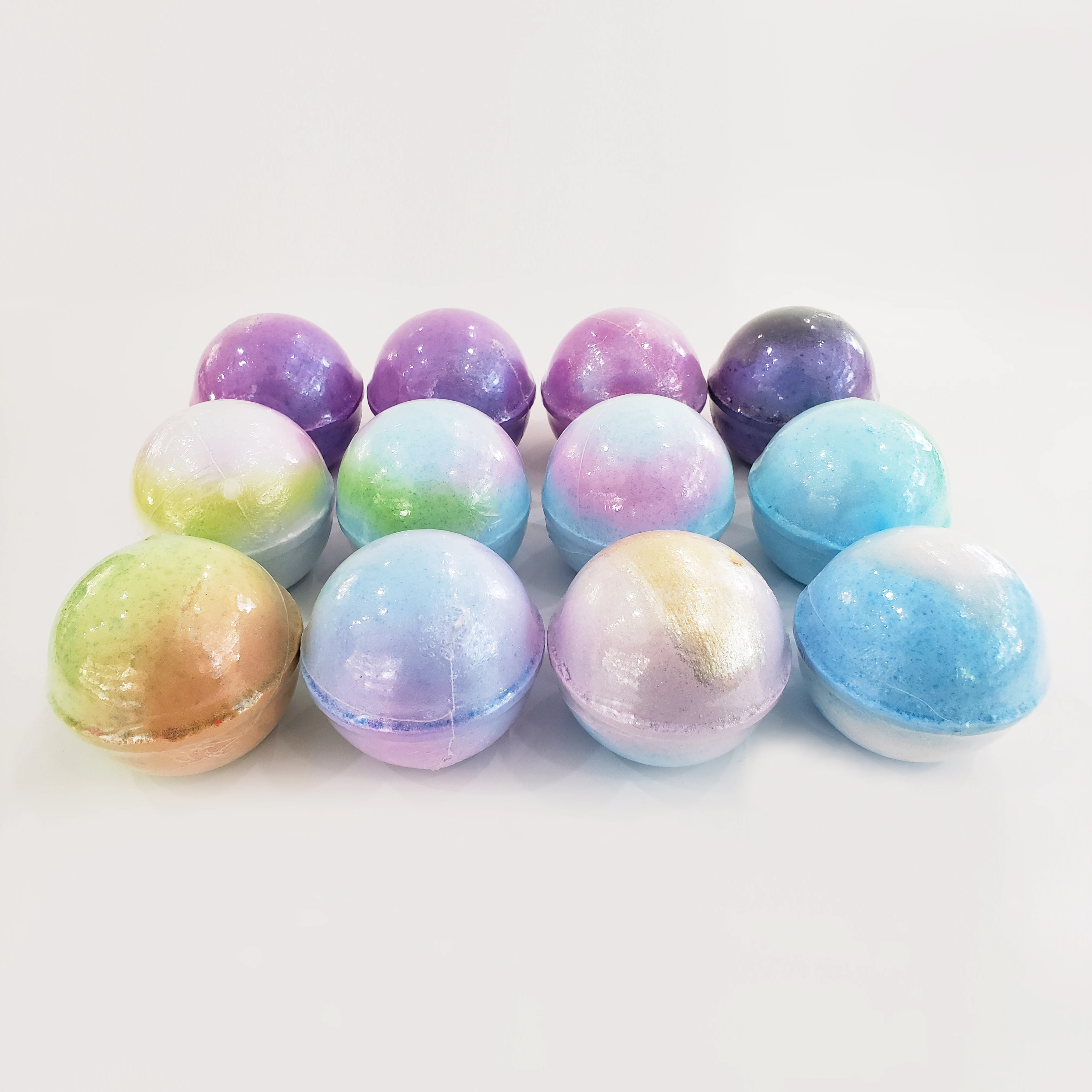 
OEM Wholesale Manufacturer Private Label Vegan Organic Natural Ingredient Glitter Fragrance Handmade Big Rainbow Bath Bomb 
