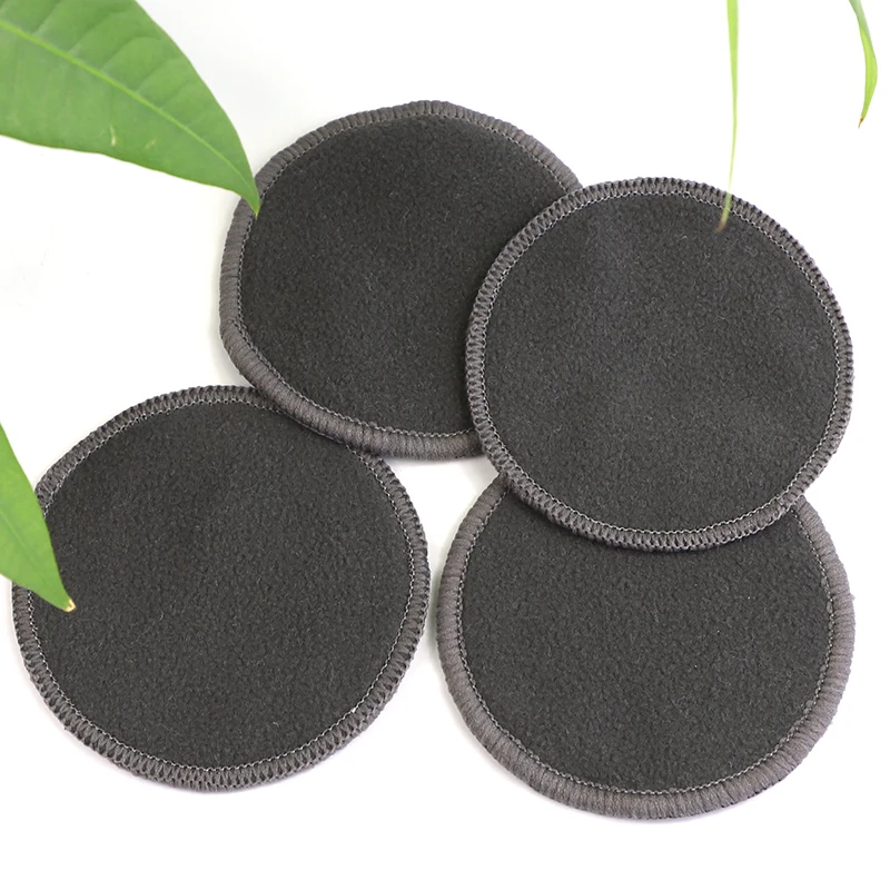 Eco-friendly reusable bamboo makeup remover cotton pads with pocket