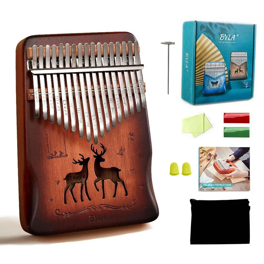 mini finger piano karimba17 keys mahogany wood portable musical instruments for kids