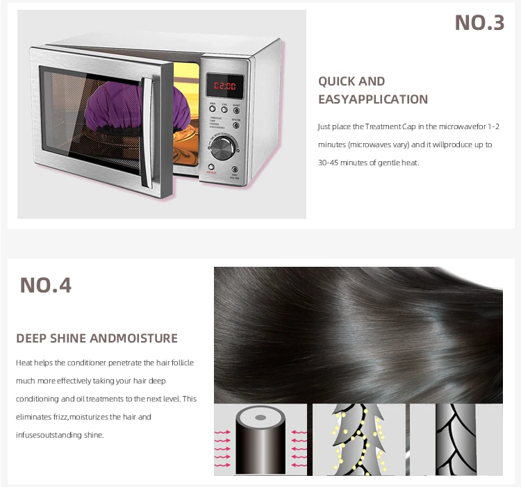 2021 best-selling product Deep conditioning hot cap reusable Cordless linseed steamer deep conditioning hot cap microwaveable