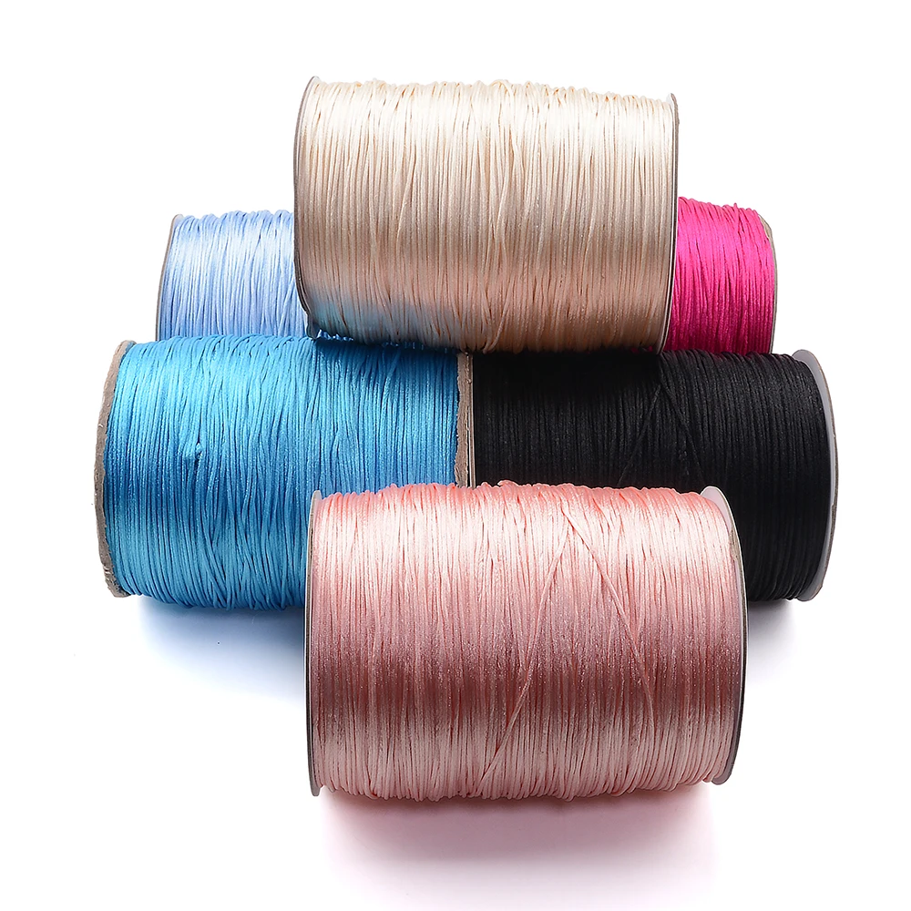 Wholesale Colorful Nylon Cord Braided Bracelets Satin/Rattail Silk Cord Hand Woven Bracelet Ropes DIY Jewelry Accessories Cords