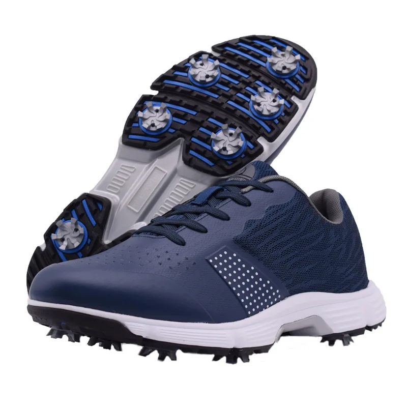 Wholesale Nylon Squares Number 1 Ecoc Leather Spike Mens Custom Golf Shoes Men Waterproof Kid