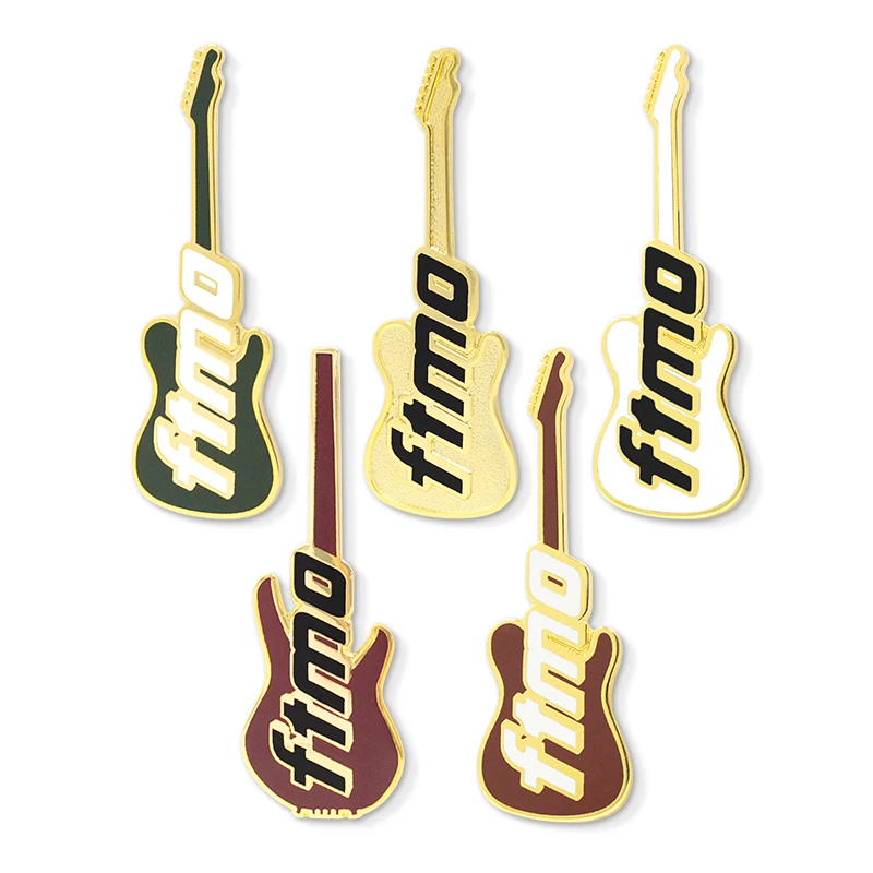 Wholesale Manufacturer Design Sandblast Spinning Badge Enamel Pin Hard Soft Enamel Guitar Customized Lapel Pins