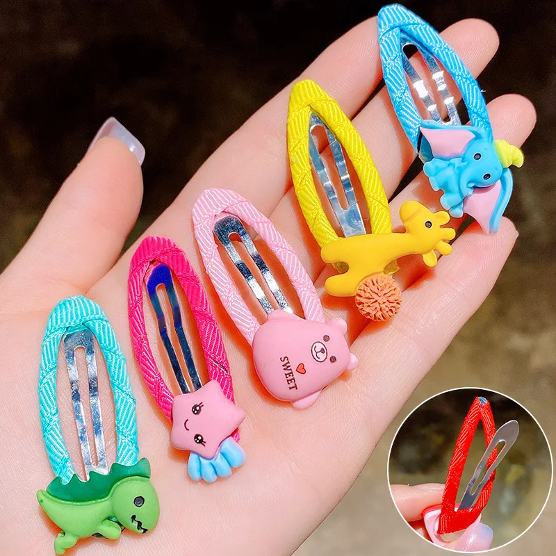 10 Pcs/Set Korean princess children cute hair clip headdress edge clip hairpin resin hairgrips hair clip for girls kids