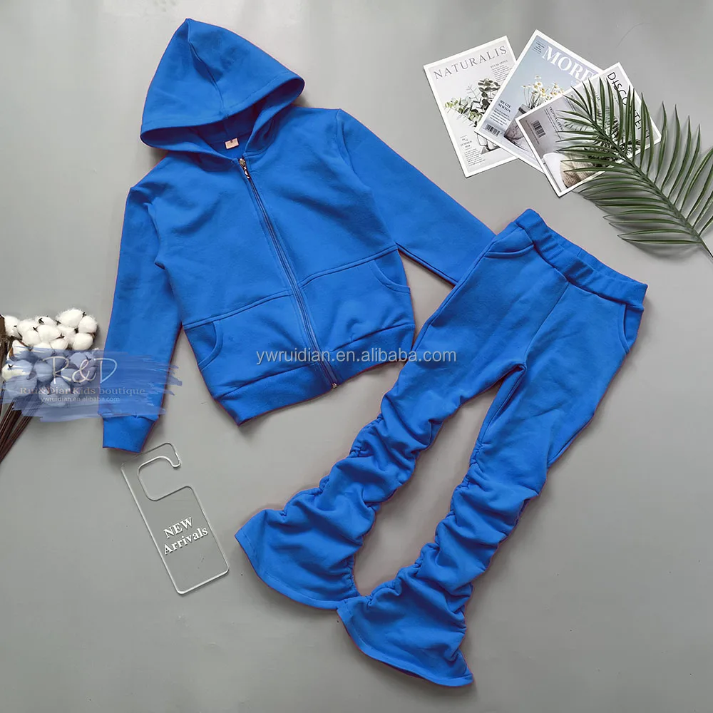 Wholesale Warm Hoodie Pants Set Children Kids Boys Girls Autumn Winter Sport Clothing Set children Tracksuit