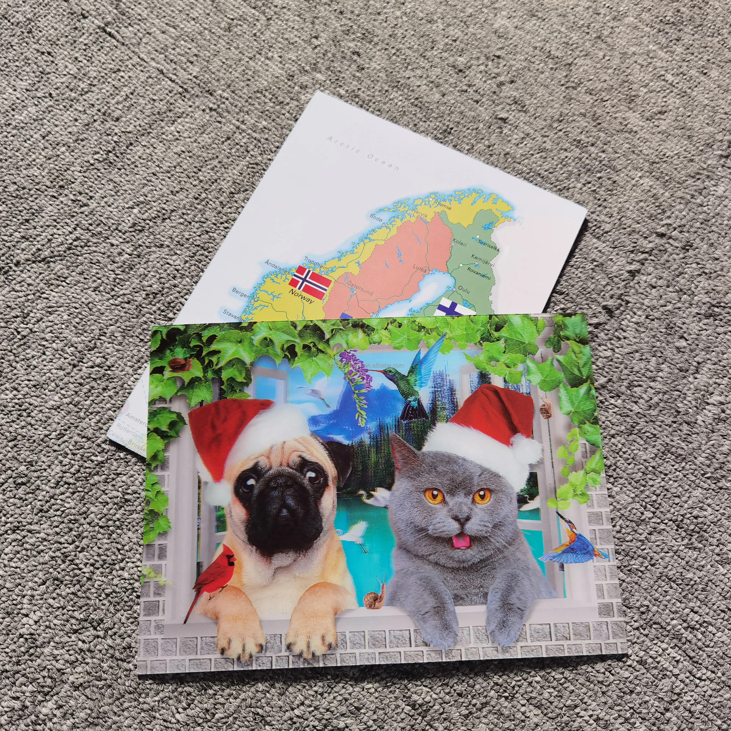 Cute animals 3D lenticular cards custom trading cards for giveaway