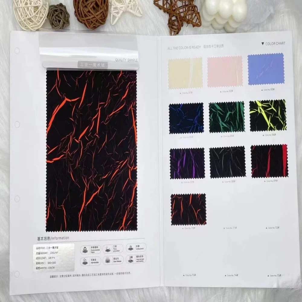 30D*30D Polyester 3 layers digital print waterproof pleated fabric anti-UV anti-microbial for Winter clothes