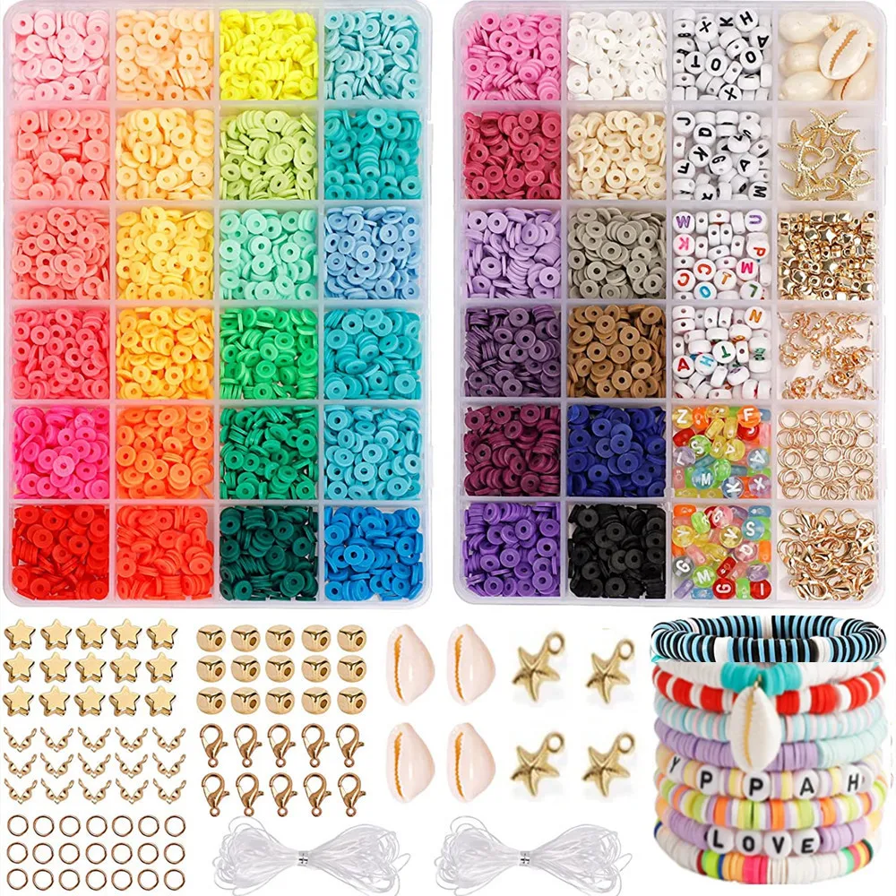 OEM Hot Sale Products 5000 Beads Clay Alphabet Beads Jewelry Handmade DIY Accessories Set Polymer Clay Bracelet Making Craft Kit