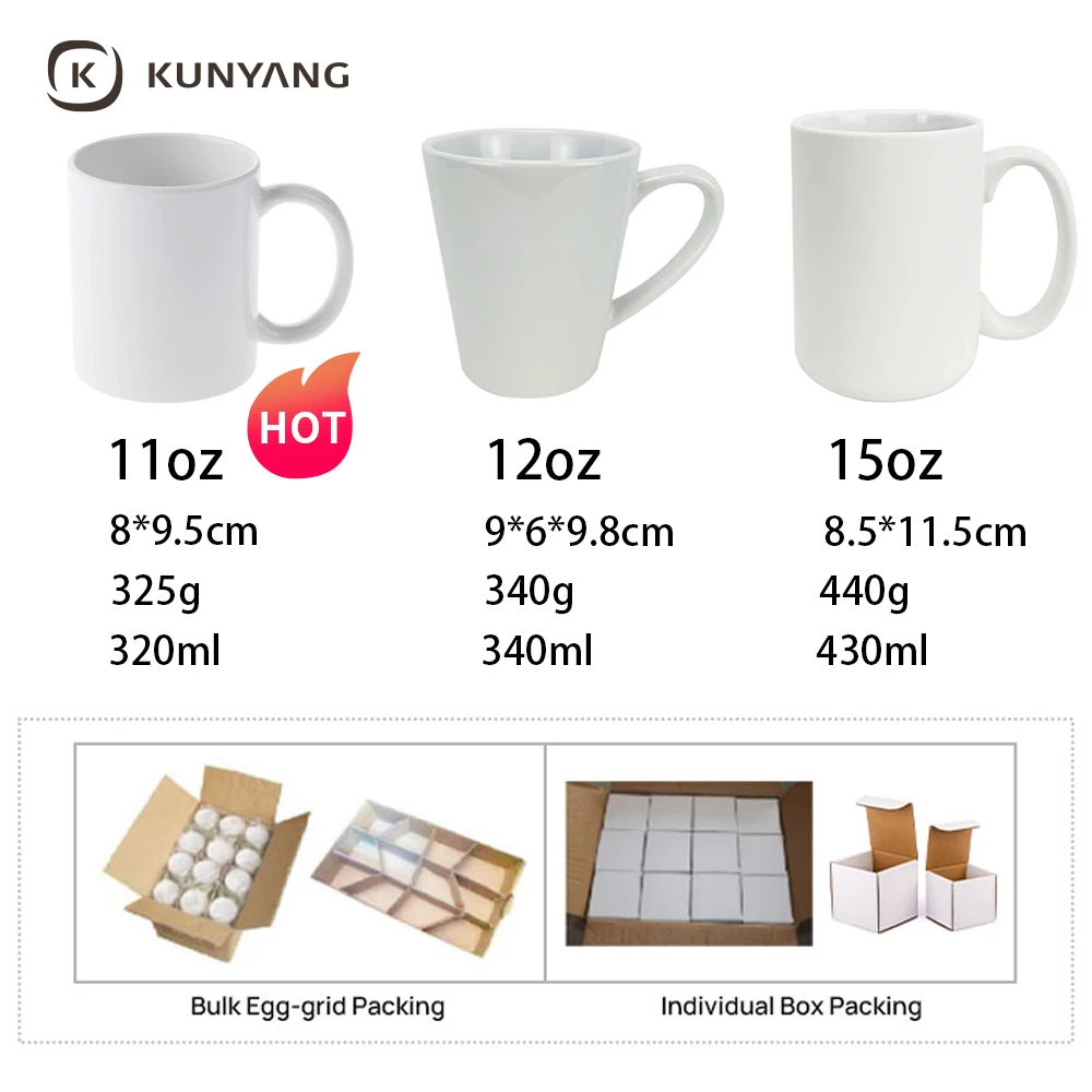 Logo Customised 11oz Sublimation Mug Ceramic Design Coffee Mug Mugs and Cup Wholesale