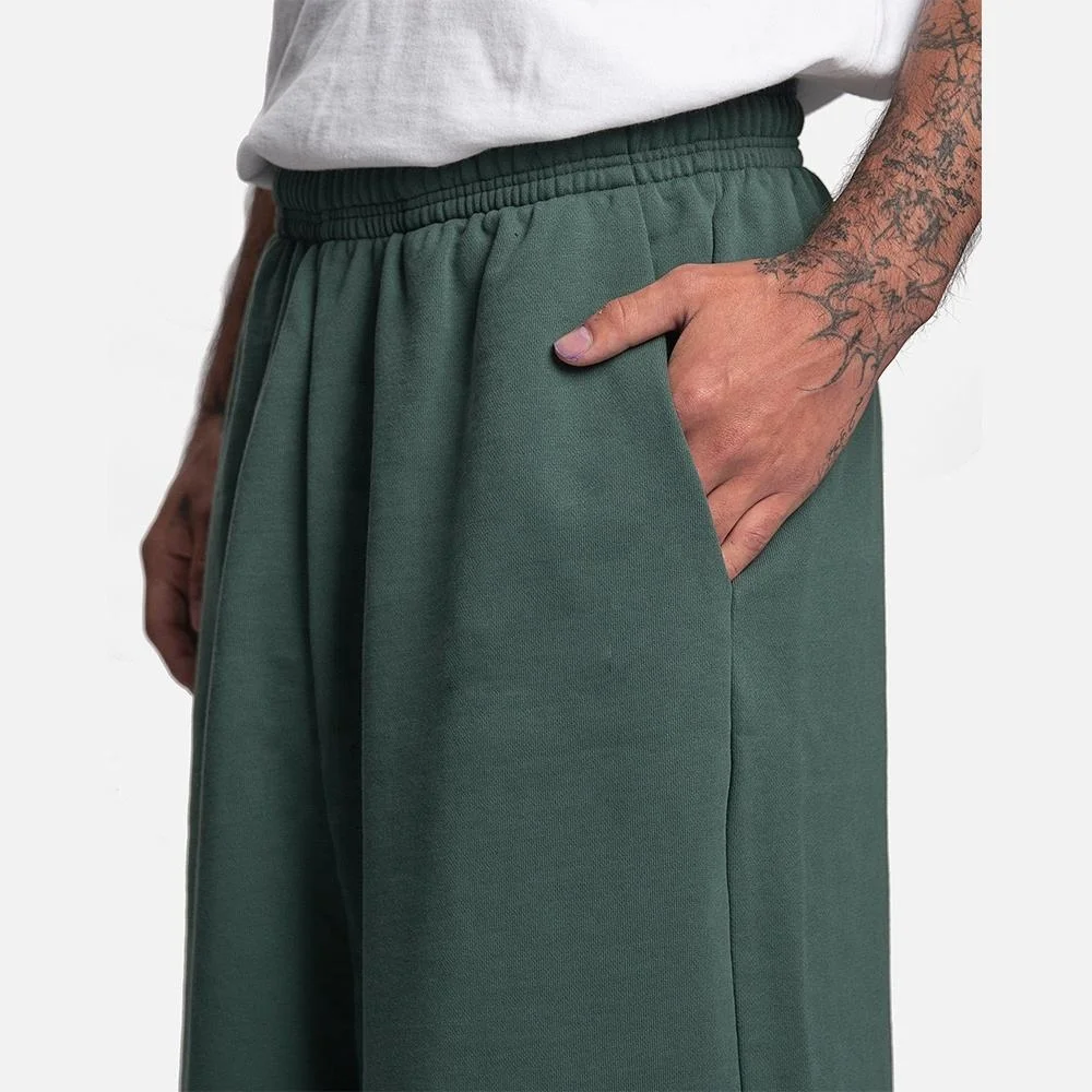 Street Wear Sweat pants Customized Mens French Terry Stacked Cotton Acid Washed Men Raw Edge At Cuffs Jogger Pants