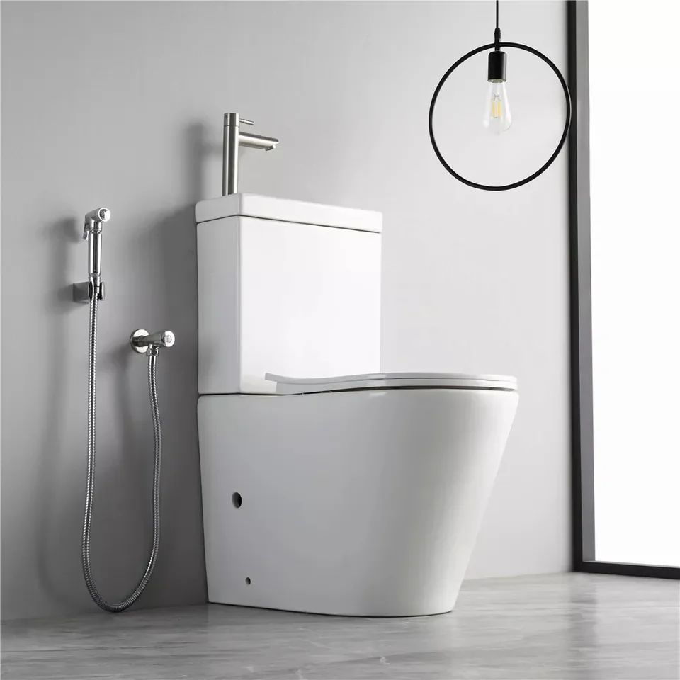 2 in 1 water saving commode ceramic toilet bowl and hand wash basin combination combo wc toilet set with built in sink