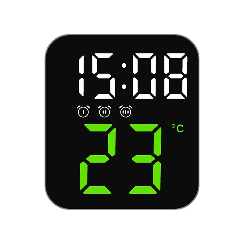 Creative New Large LED Temperature Electronic Clock with Digital Display Three Alarms and Radio Feature for Home or Desk Use