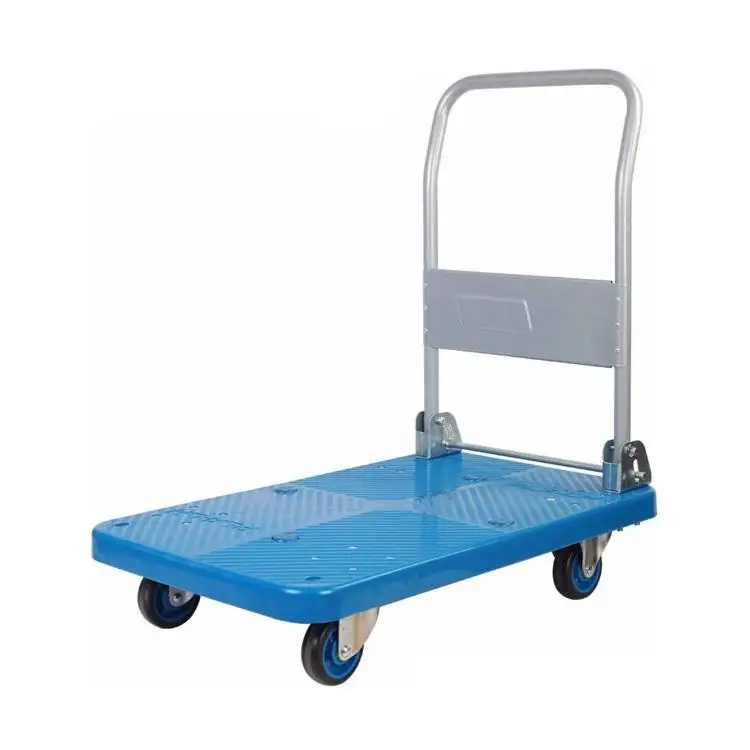 Uni-Silent 200kgs Material Handling Tools Foldable Plastform Truck Cart Folding Handle Plastic Platform Trolley PLA200P-DX