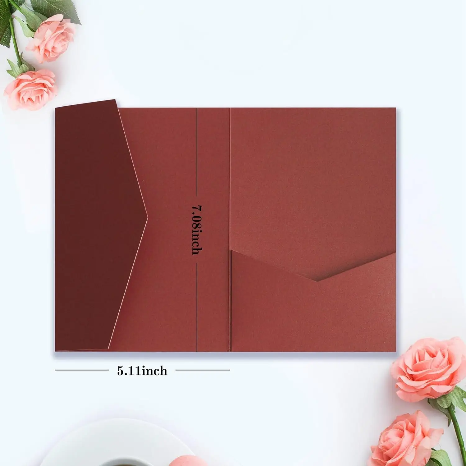 Custom A7 Pocket Invitations Trifold Wedding Invitation Envelopes Colored Samlle Gift Letter Envelopes with Pocket