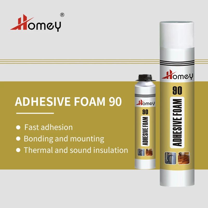 Homey 90 factory pu spray foam strong bonding structural blocks polyurethane foam adhesive