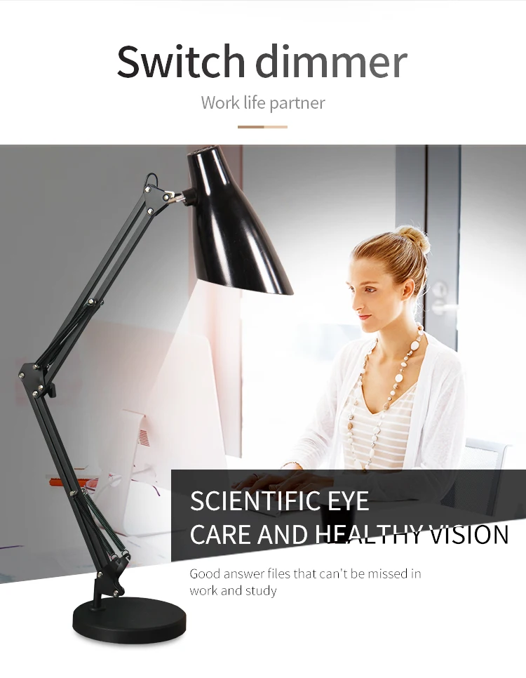 modern simple direction adjustable swing arm folding desk light study work read led modern table lamps