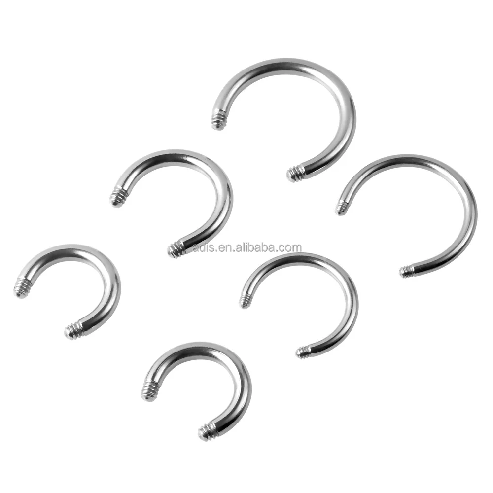 Piercing Jewelry Hoof Ring Bcr Lip Nasal Ear Stud Tongue Navel Stud Nose Ring Stud Curved Horsehoe Bar