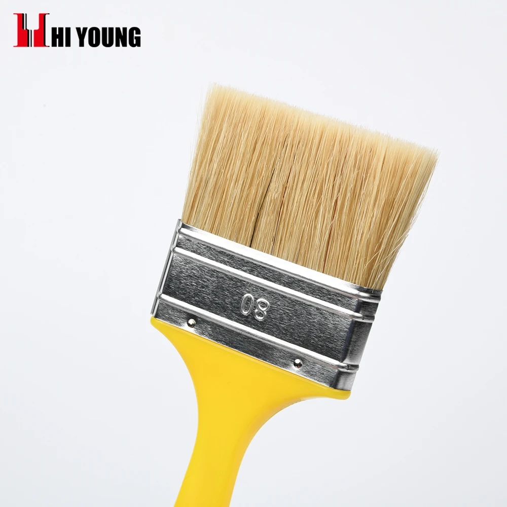 Factory cheap price Yellow Plastic Handle bristle Paint Brush Wall Paint Brush