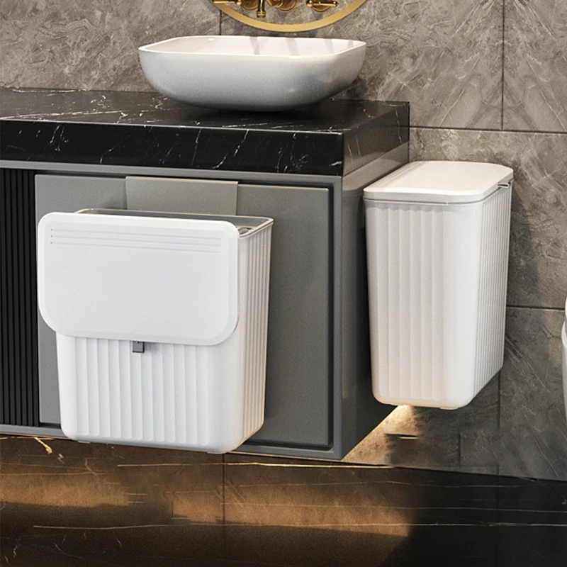 Wannuo Cheap and Fine Simple Human Trash Bin Large Capacity Plastic Wall-Mounted Trash Can With Sliding Lid