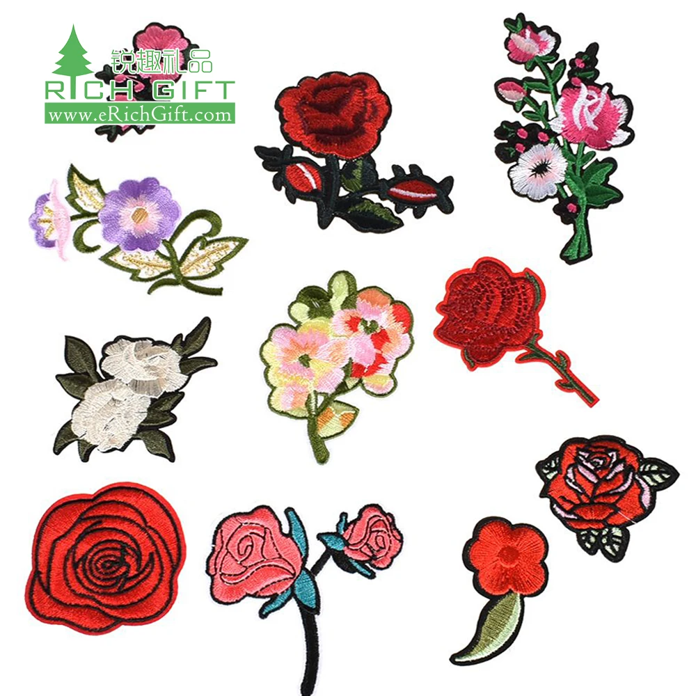 2019 Handmade fashion Design Embroidered Services Sequin Appliques badge floral embroidery patch flower for clothing