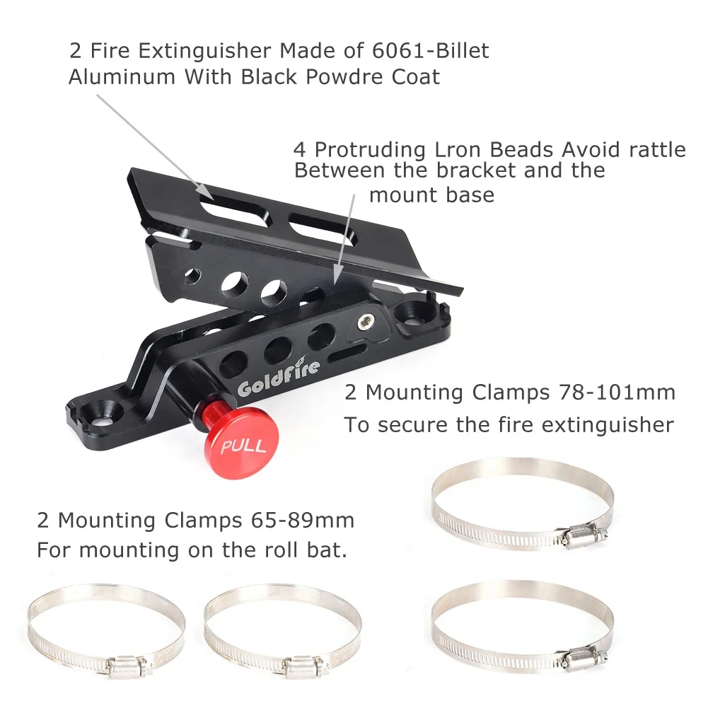 Goldfire General Adjustable Aluminum Coil for Automobile,Fire Extinguisher Fire Protection System Mounting Bracket for UTV