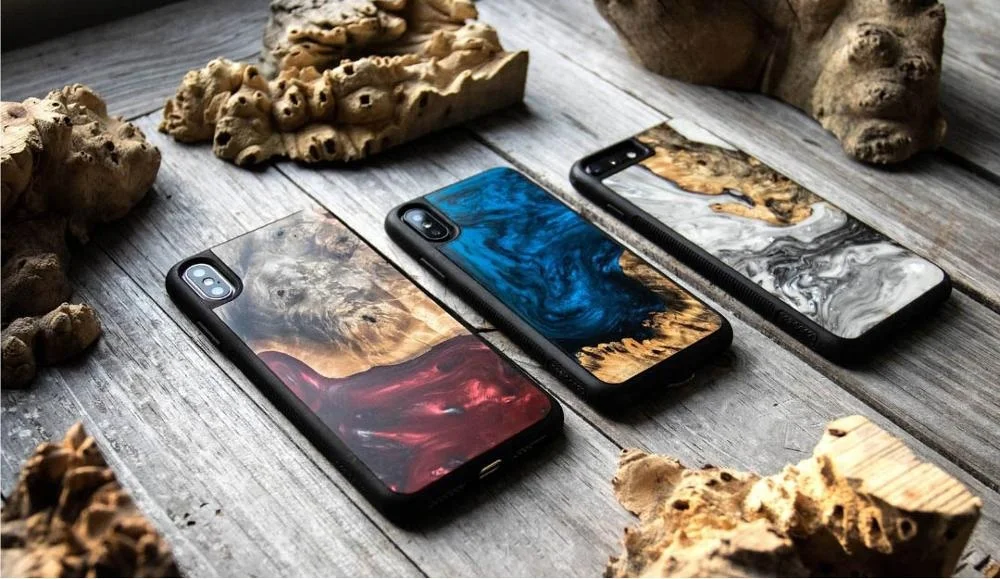 unique design resin wood mobile phone housings case for iphone/samsung/huawei
