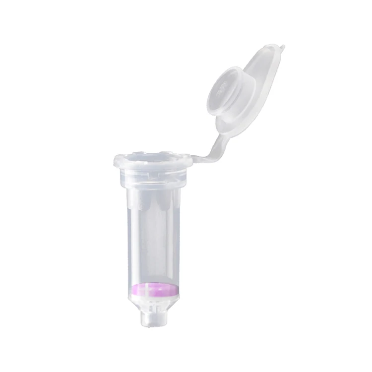Professional silica membrane 0.8ml spin column with purple O-ring for DNA testing