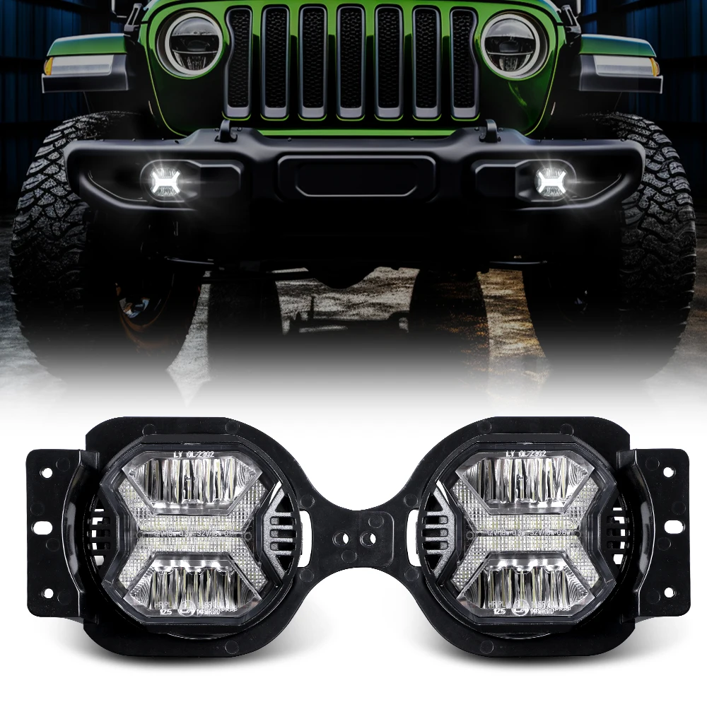 Front Bumper Round 4Inch Fog Driving Lamps For Jeep Wrangler Jl 4 Inch Led Fog Lights With Bracket