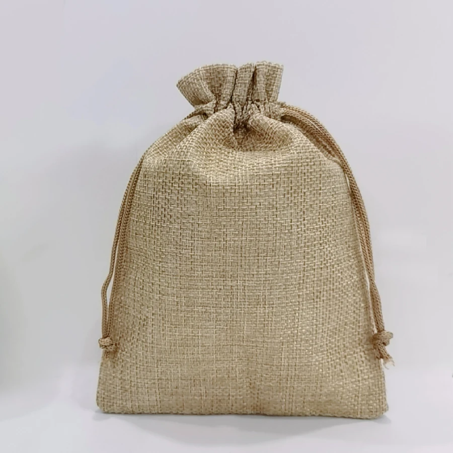 small burlap bag with drawstring custom logo burlap bags 8in 12 in