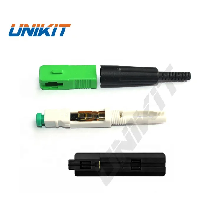 UNIKIT Factory Price Fiber Optical Equipment  ESC925T 100 PCS/Lot SC APC Fiber Optic Quick Connector Pre-embedded Fast Connector
