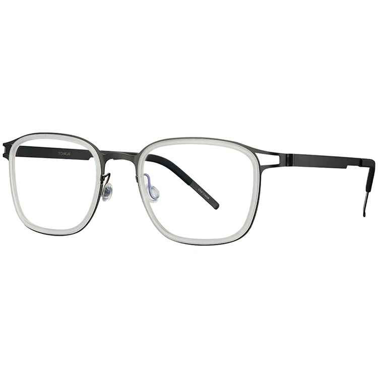 Men Women Latest Design Square Ultem And Pure Titanium Eyeglass Frame Spectacle Optical Frame Retro Prescription Glasses Frame