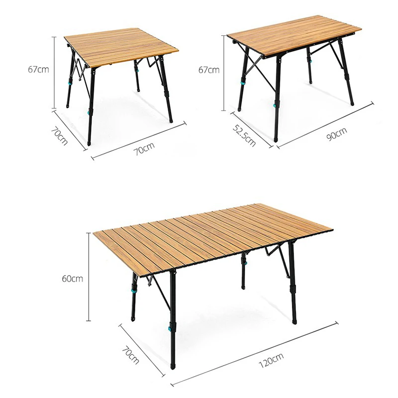 Amazon Top Seller Aluminum Folding Camp Tables Outdoor Camping Egg Roll Table With Carry Bag For Garden Travel Hiking Picnic