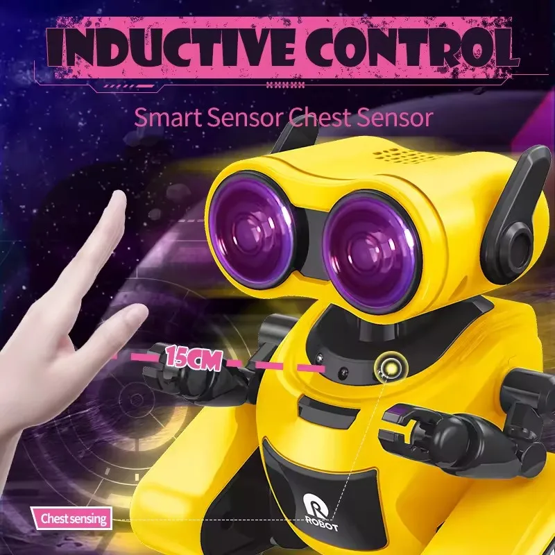 2024 New Interactive Mini Space RC Smart Electric Robot 2.4GHz Remote Control Model Kids Featuring Light Music Durable Plastic