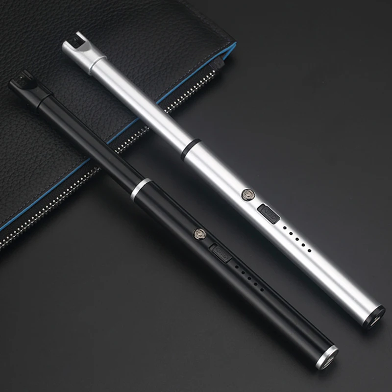 Best Selling Luxury Custom Logo Plasma Arc USB Charging Digital Wholesale BBQ Lighter Candle Lighter for Stock