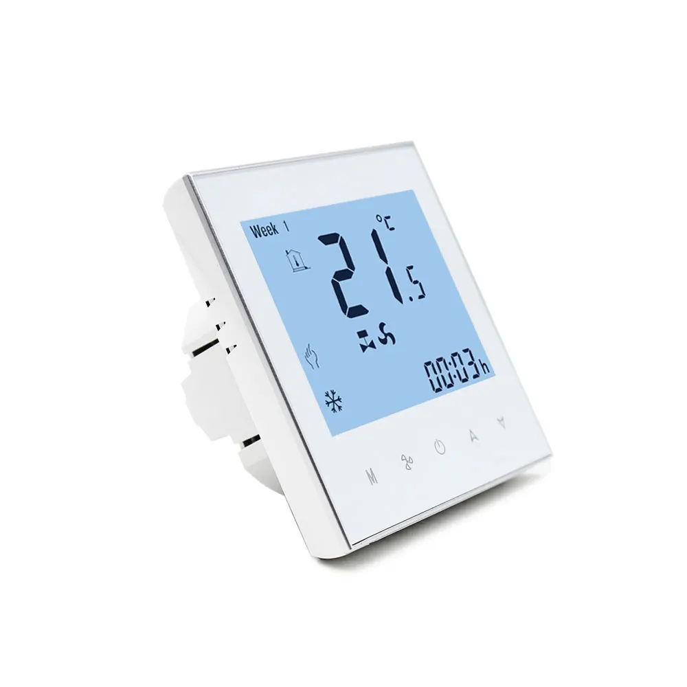 Hotowell WF01 FC Wifi Modbus Touch LCD Screen 24VAC Programmable Thermostat