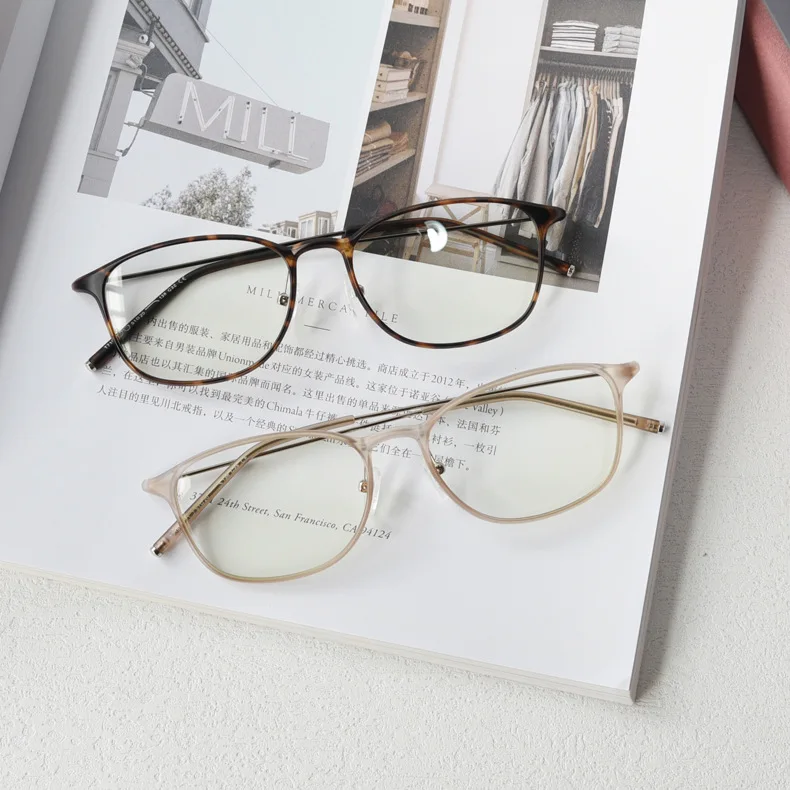 Wholesale High Quality TR90 Women Men Eyeglass Fashion Thin Square Eyewear Optical Frames