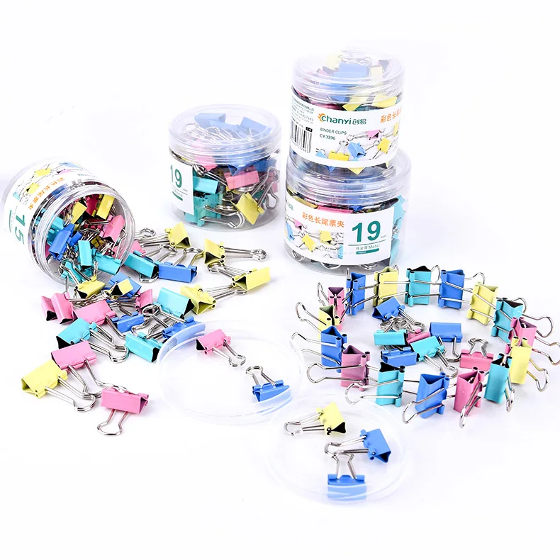 
Factory direct color long tail clip metal paper clip multi-standard black dovetail clip office special 