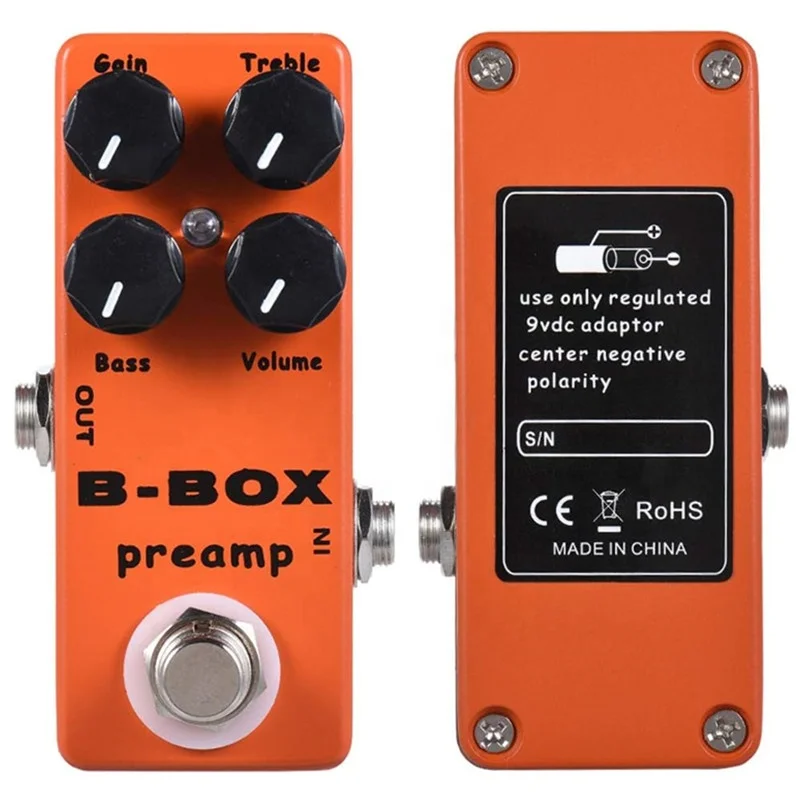 Mini B-Box Preamp Pedal Electric Guitar Effect with Overdrive Function Guitar Pedal