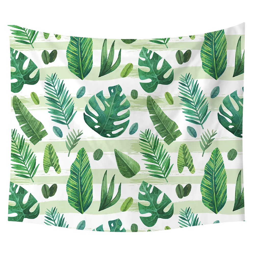 Large Green Leaves Tropical Palm Tree Leaves Decor Tapestry Wall Hanging Decor Tapestry Abstract Art Wall Decoration Blanket