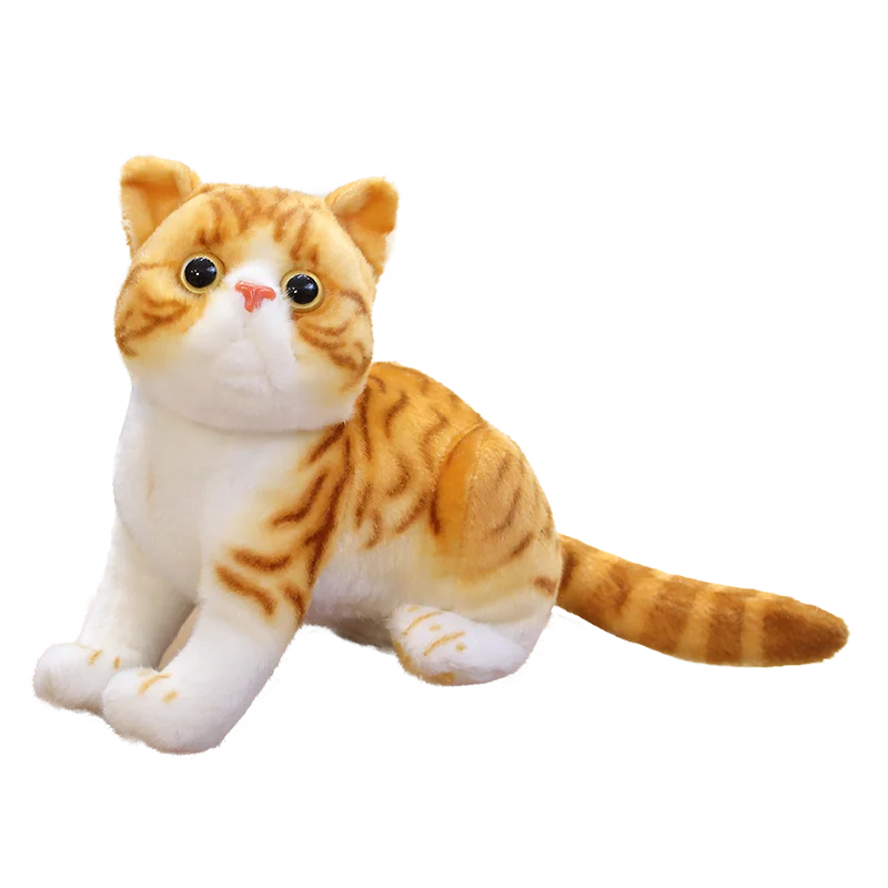 New Sunrise Wholesale soft stuffed Realistic Cat Plush doll Soft Fabric Custom pussy Stuffed simulation Plush kitty animal