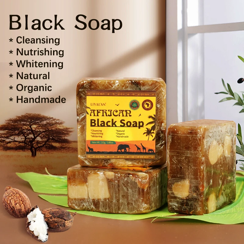 Handmade Soap Natural Face Anti-acne Whitening Acne Treatment Dark Spot Remover African Black Soap