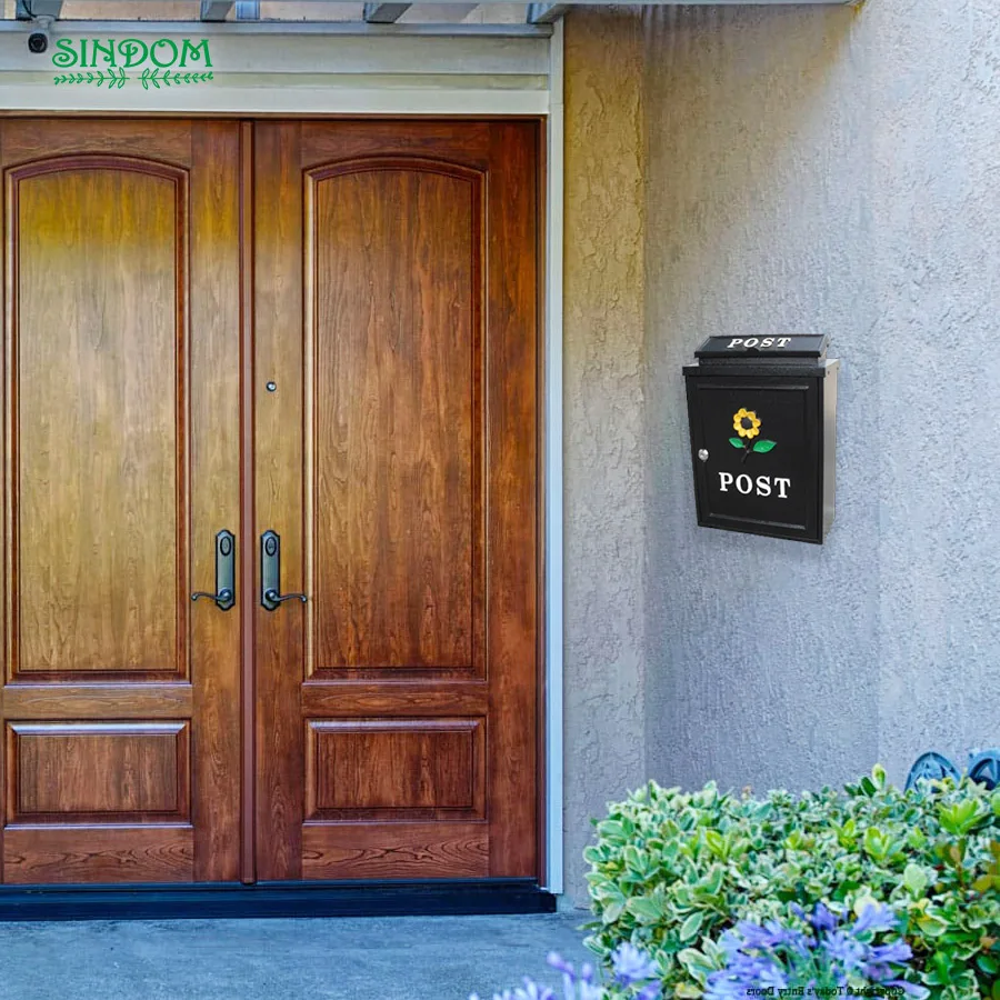 
High quality solid rust-resistant postal mail box sunflower postbox letterbox with lock 