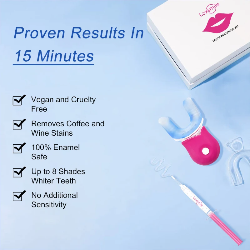 Luxsmile Wireless Whitening System Led Light Private Logo Dental Customized Home Use Teeth Whitening Kit for Whiten Teeth