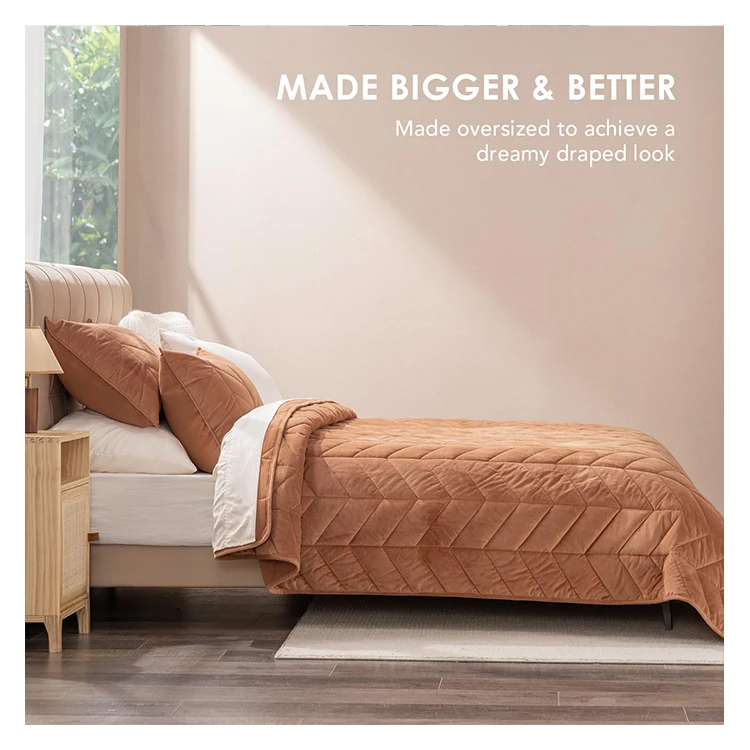 Comfort Luxuriously Soft Material Prewash Lightweight Coverlet All Season Queen Quilt Set